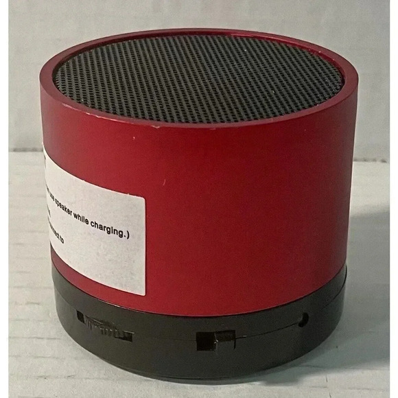 Mini Portable Bluetooth Speaker Red 2”H x 2.25”W Includes Charging Cable Tested - Picture 3 of 9